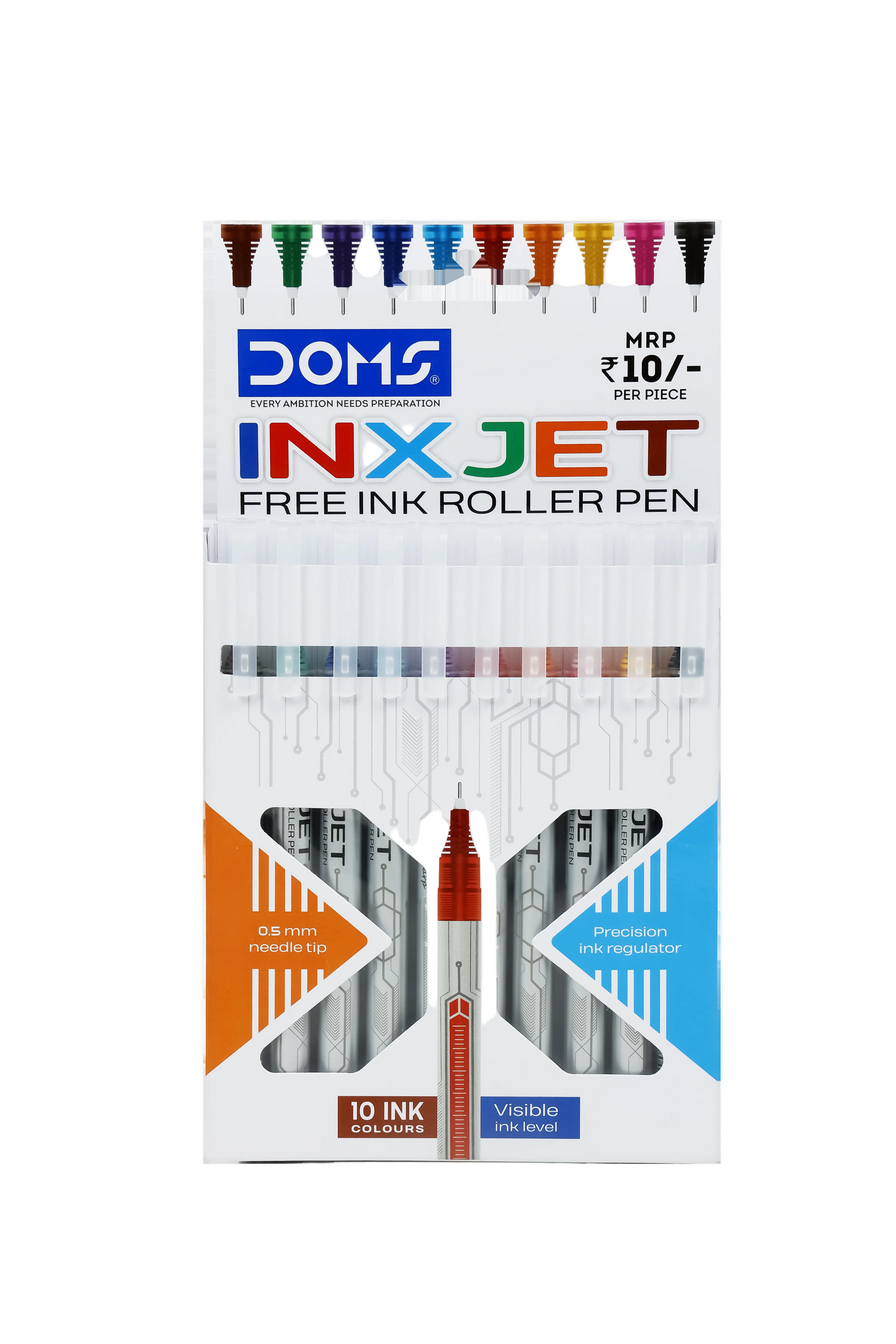 Doms INXJET Free Ink Roller Pen (Assorted)