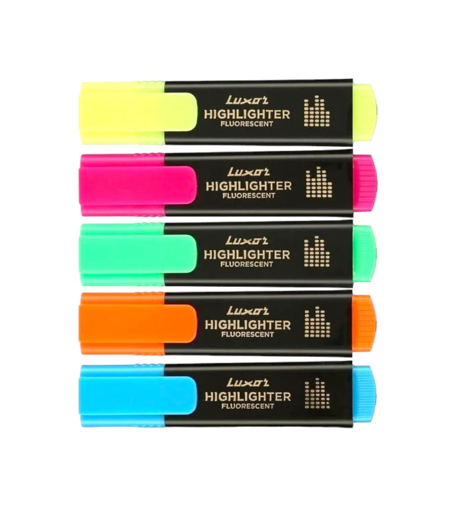 Luxor SUPER FLUORESCENT Highlighter (Set of 5)
