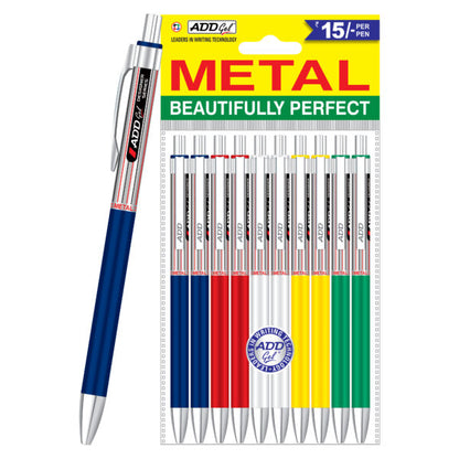 Add Gel METAL Ball Pen- Blue (Pack of 5)