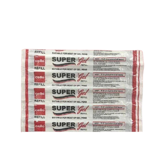 Cello SUPER GEL Refill- Red (10 Pcs)