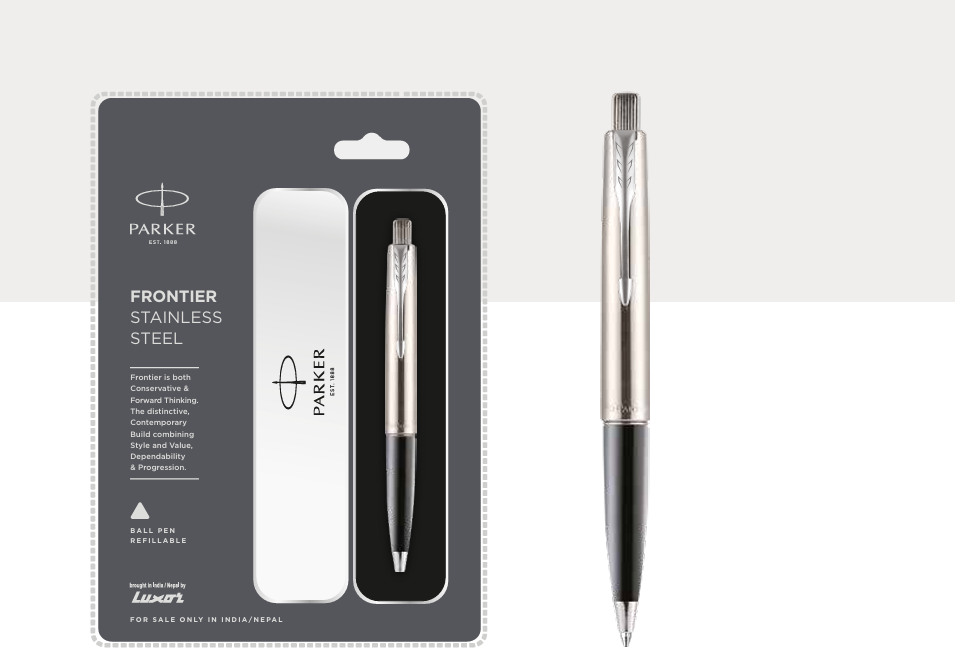 Parker FRONTIER STAINLESS STEEL Ball Pen with Chrome Trim