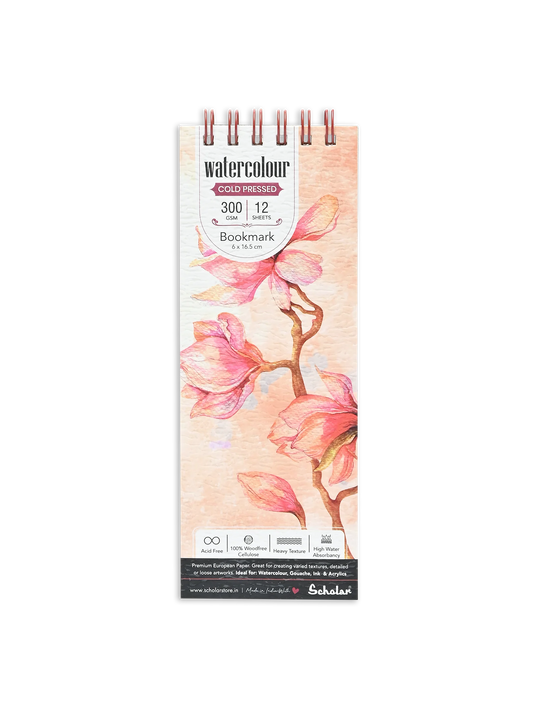 Scholar Book Mark WaterColour Cold Press 300 GSM - Wiro (12 Sheets)