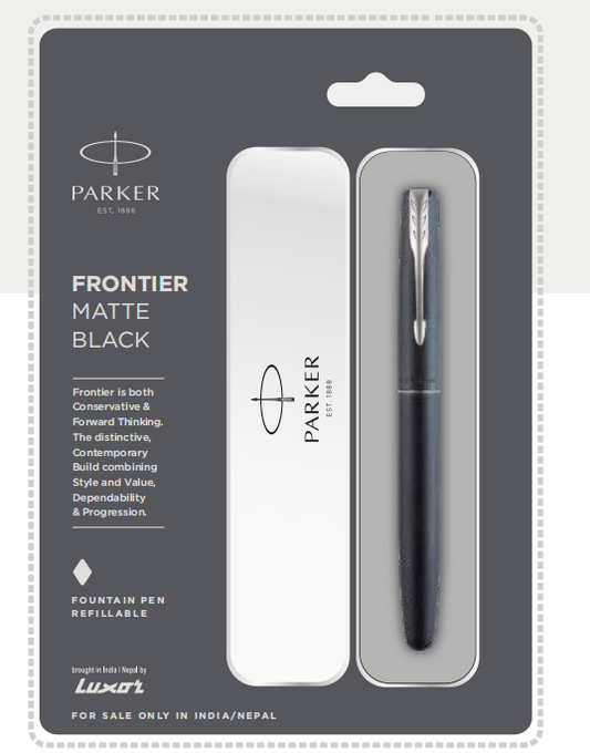 Parker FRONTIER MATTE BLACK Fountain Pen WITH CHROME TRIM
