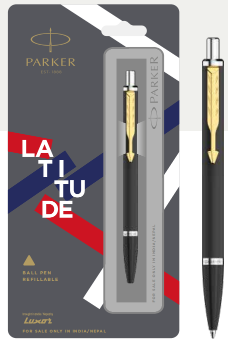 Parker LATITUDE MATTE BLACK Ball Pen with Gold Trim