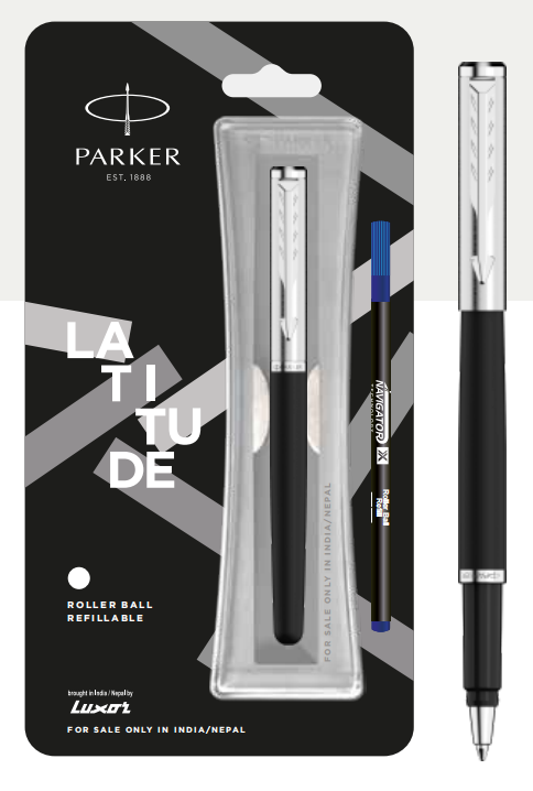 Parker LATITUDE MATTE METALLIX Roller Ball Pen with Chrome Trim