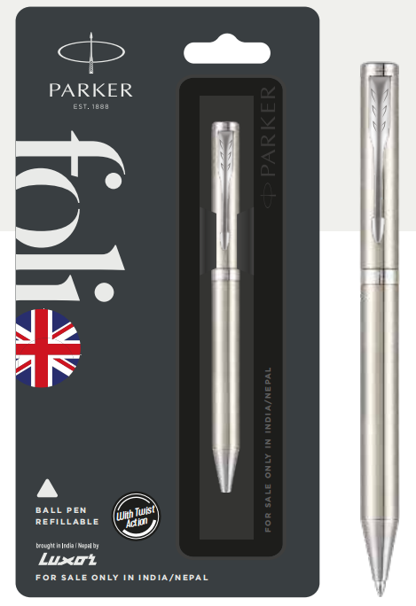Parker FOLIO STAINLESS STEEL Ball Pen with Chrome Trim