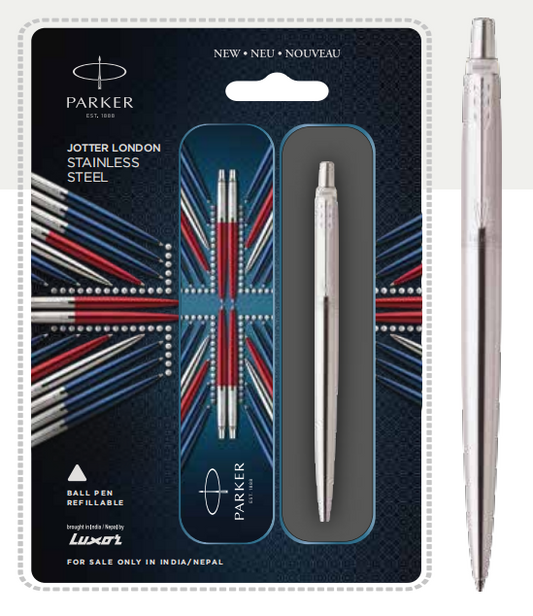 Parker JOTTER LONDON STAINLESS STEEL Ball Pen with Chrome Trim