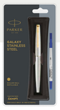 Parker GALAXY STAINLESS STEEL ROLLER BALL PEN WITH GOLD TRIM
