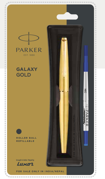 Parker GALAXY GOLD ROLLER BALL PEN WITH GOLD TRIM