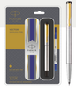 PARKER VECTOR STAINLESS ROLLER BALL PEN WITH GOLD TRIM