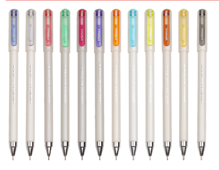 Unomax GELTRON PEARL FASHION Gel Pen (12 Pcs Set)