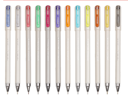 Unomax GELTRON PEARL FASHION Gel Pen (12 Pcs Set)
