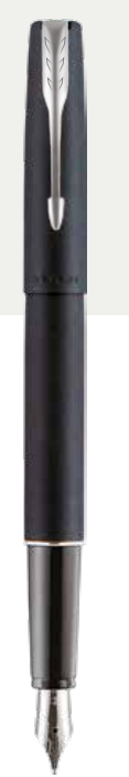 Parker FRONTIER MATTE BLACK Fountain Pen WITH CHROME TRIM