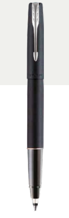Parker FRONTIER MATTE BLACK ROLLER BALL PEN WITH GOLD TRIM