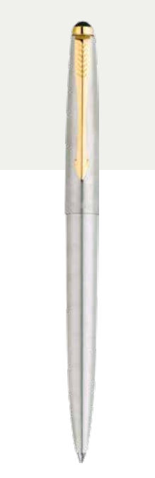 Parker GALAXY STAINLESS STEEL Ball Pen with Gold Trim