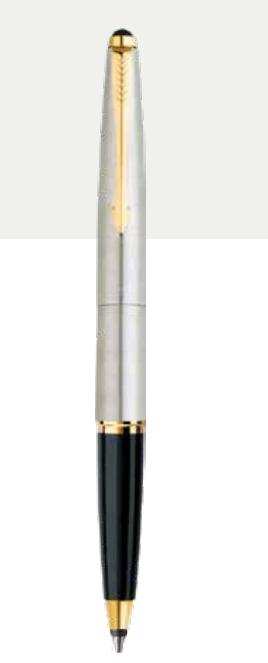 Parker GALAXY STAINLESS STEEL ROLLER BALL PEN WITH GOLD TRIM