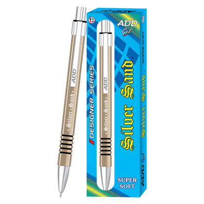 Add Gel SILVER SAND LIQUID FLUID Ink Pen- Black (Pack of 5)