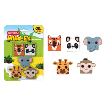 Nataraj WILD'Es Eraser (Pack of 5)