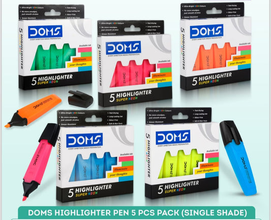 Doms HIGHLIGHTER Blue (Pack of 5)