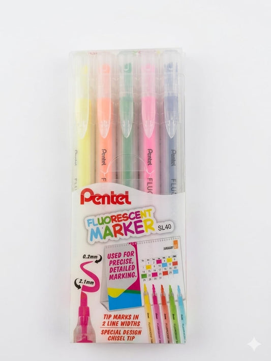 Pentel SL40 FLUORESCENT Marker (Set of 5)