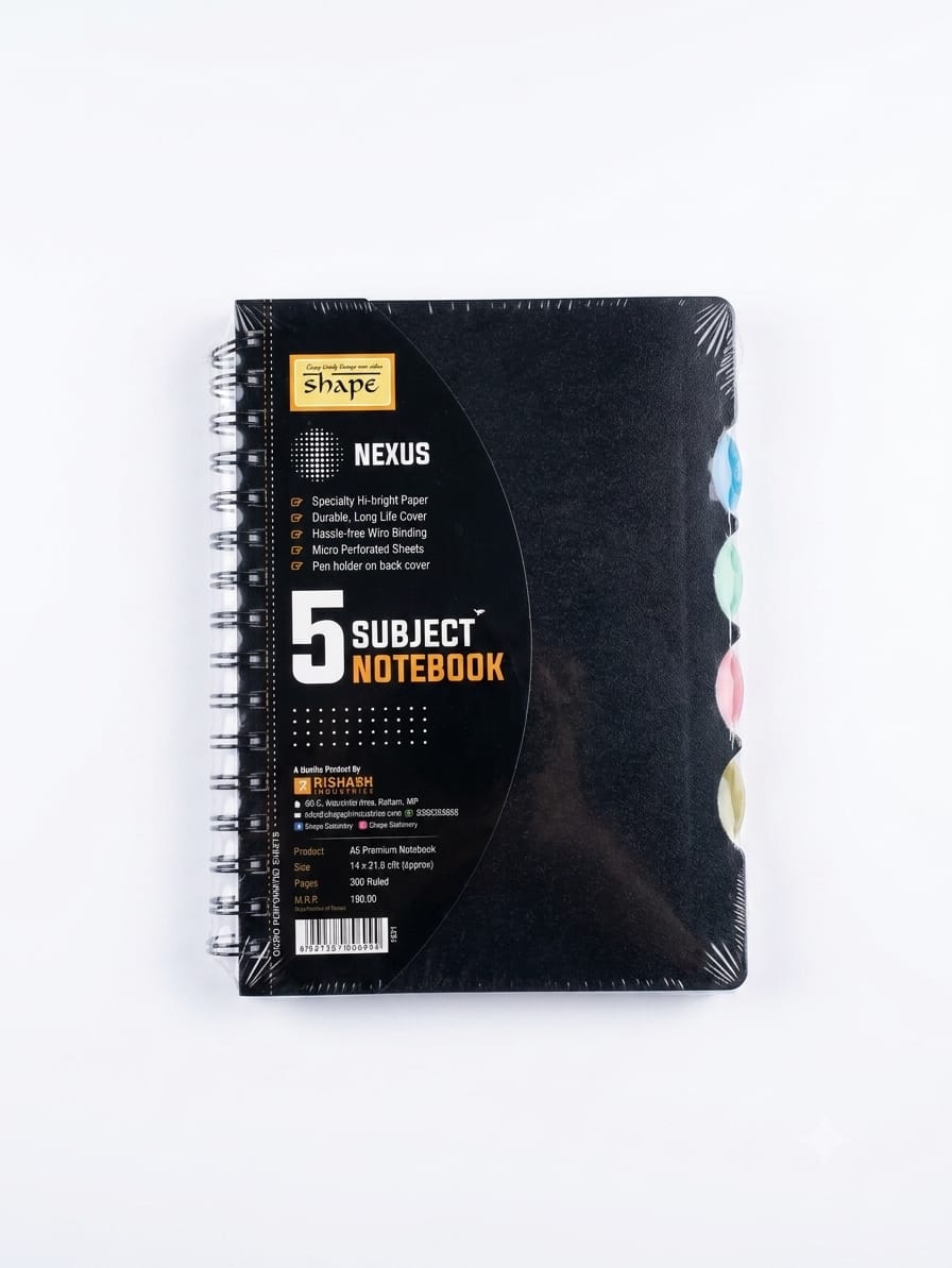 Shape A5 Premium 5 Subject Notebook (Ruled)
