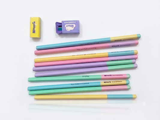 Camlin Numo Macaroons Triangular Grip Pencils (Pack of 10)
