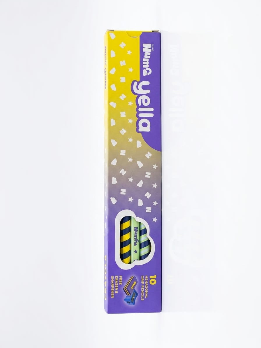 Camlin Numo Yella Hexagonal Grip Pencils (Set of 10)