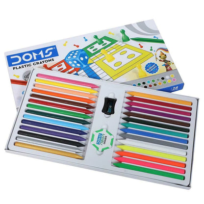 Doms PLASTIC CRAYONS 28 Shades Box Pack