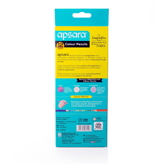 Apsara Pencil Colour FULL SIZE (12 Shades)