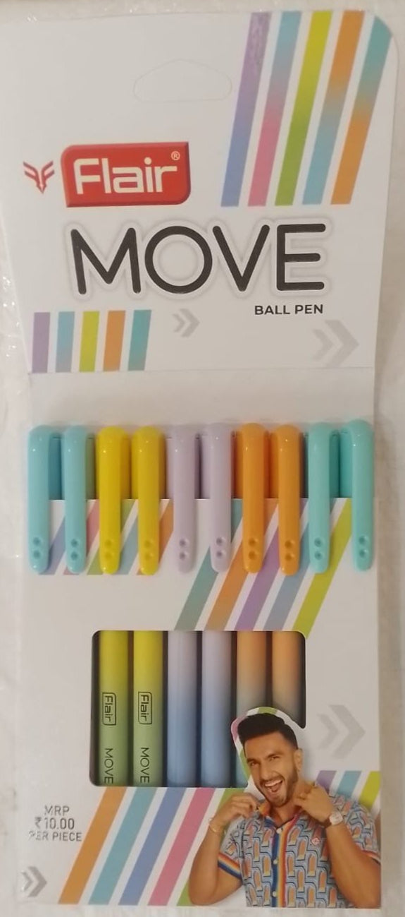 Flair MOVE Ball Pen (Pack of 10)