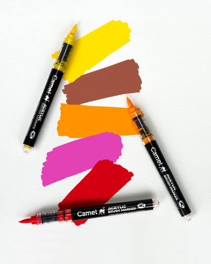Camel Acrylic Brush Markers (Set of 6)