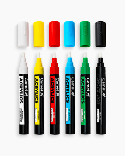Camel Acrylic Markers (Set of 6)