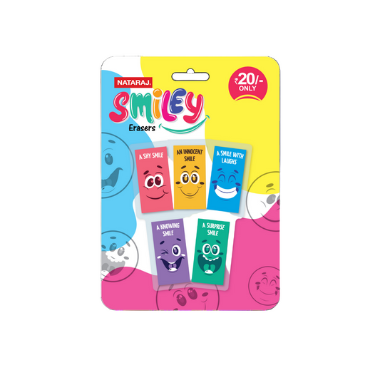 Natraj Smiley Eraser (Pack of 5)