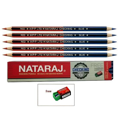 Nataraj CHECKING Red-Blue Pencil (Pack of 10)
