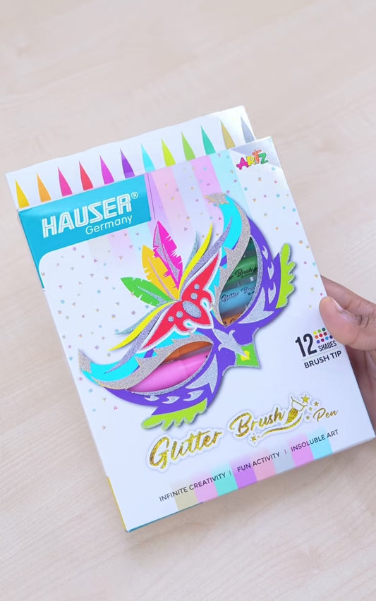 Hauser Artz GLITTER BRUSH PEN  12 Shades