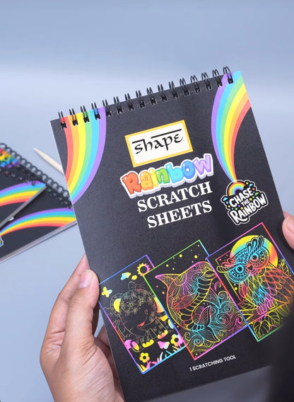 Shape Rainbow Scratch Sheets (Pack of 4)