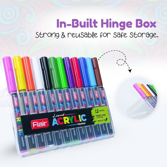 Flair Liquid Acrylic Marker -12 Shades