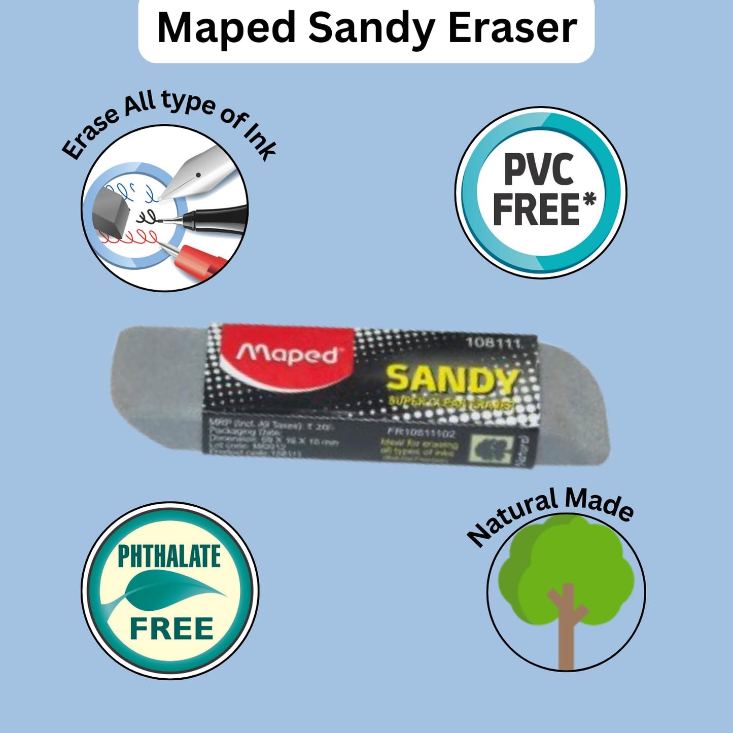 Maped SANDY Super Clear Eraser (Pack of 5)