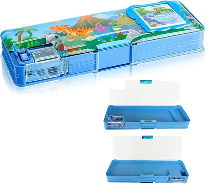 Pencil Box featuring a Built-In Calculator on Top