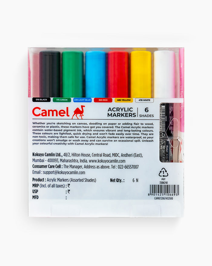 Camel Acrylic Markers (Set of 6)