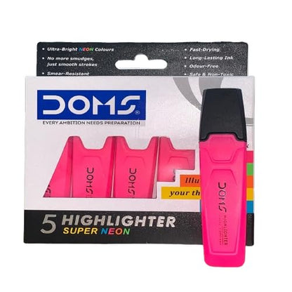 Doms HIGHLIGHTER Pink (Pack of 5)