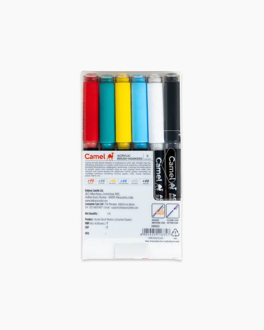 Camel Acrylic Brush Markers (Set of 6)