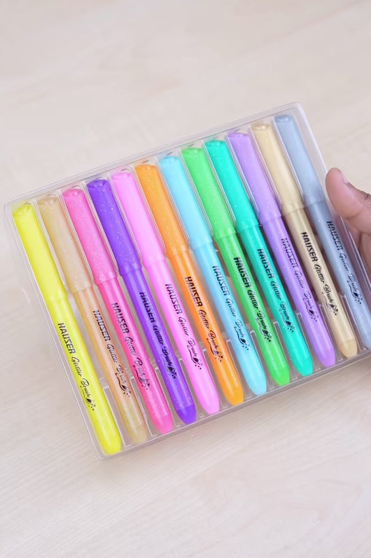 Hauser Artz GLITTER BRUSH PEN  12 Shades