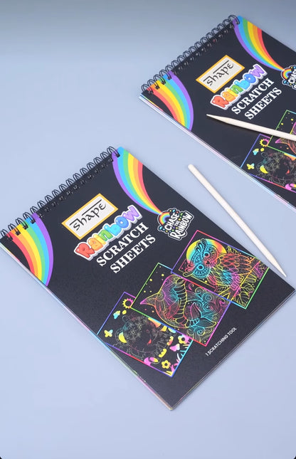 Shape Rainbow Scratch Sheets (Pack of 4)