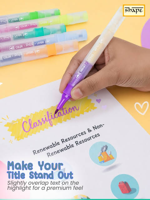 Shape Layering  Assorted Pen - 12 Shades