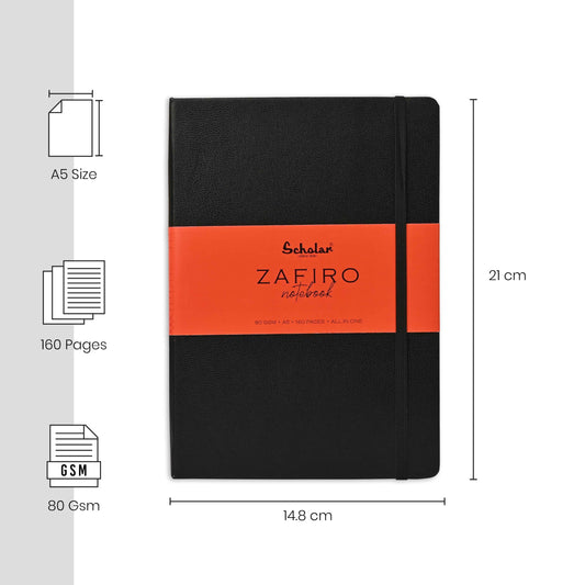 Scholar ZAFIRO A5 Notebook (160 Pg) (Dot Grid)
