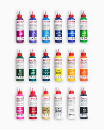 Camel Fluid Acrylic Colour 50ml (18 Shades)