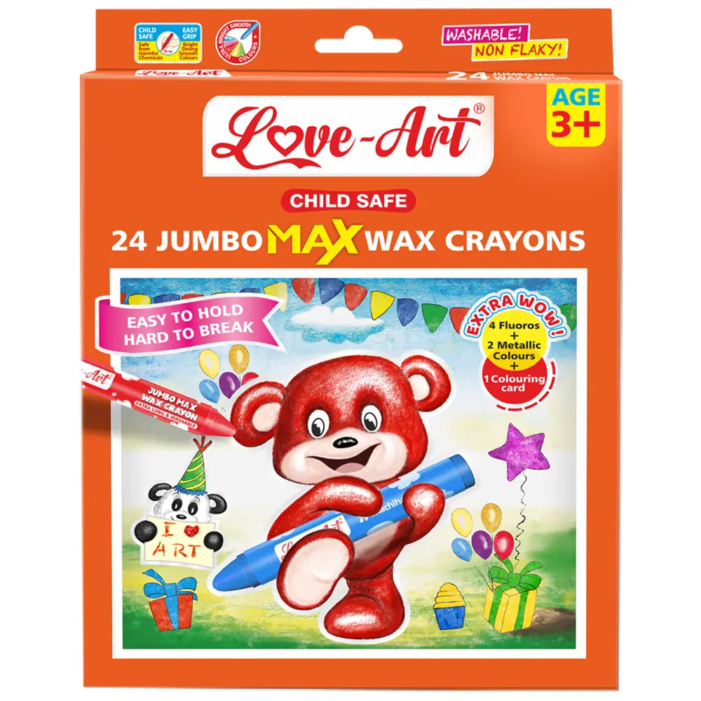 Artline Love-Art Jumbo Max Wax Crayons (24 Shades)