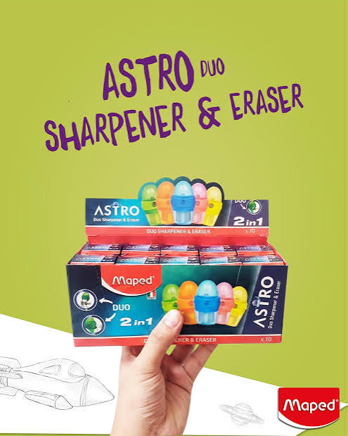 Maped Astro Duo Sharpner and Eraser (Pack of 5)