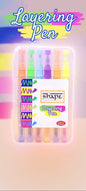 Shape Layering  Assorted Pen - 12 Shades